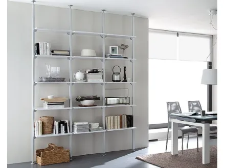 Libreria componibile OK 60 C in melaminico con struttura in alluminio di Domitalia